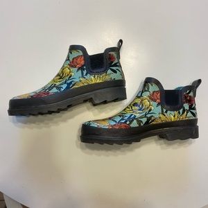 Floral rubber booties